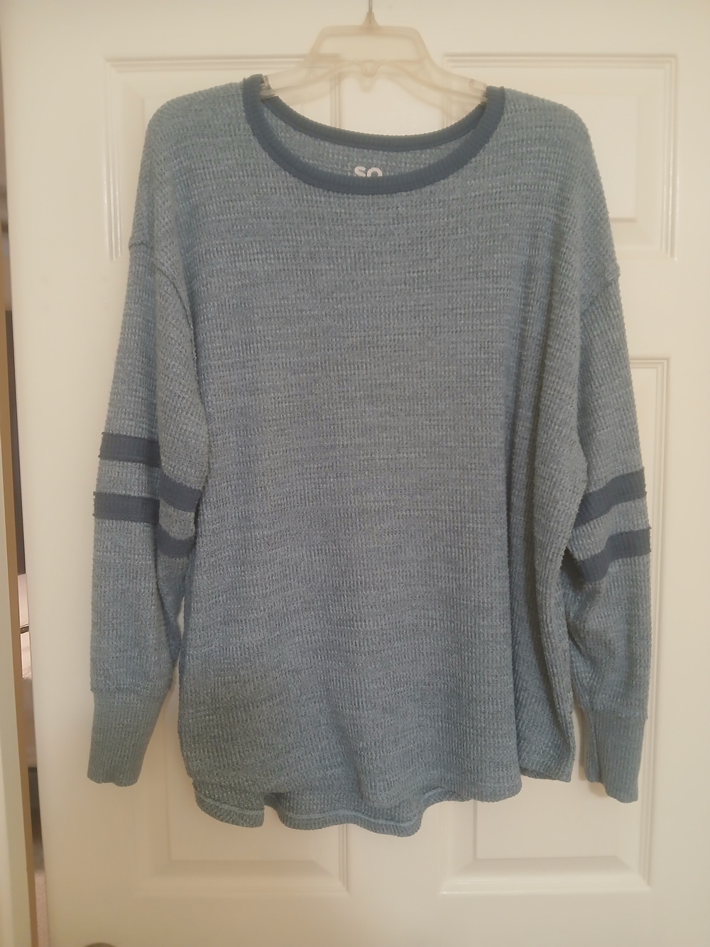 SO Blue Knit Long Sleeve Jersey with Dark Blue Stripe Accents
